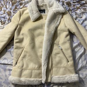Faux shearling jacket crème/white XS